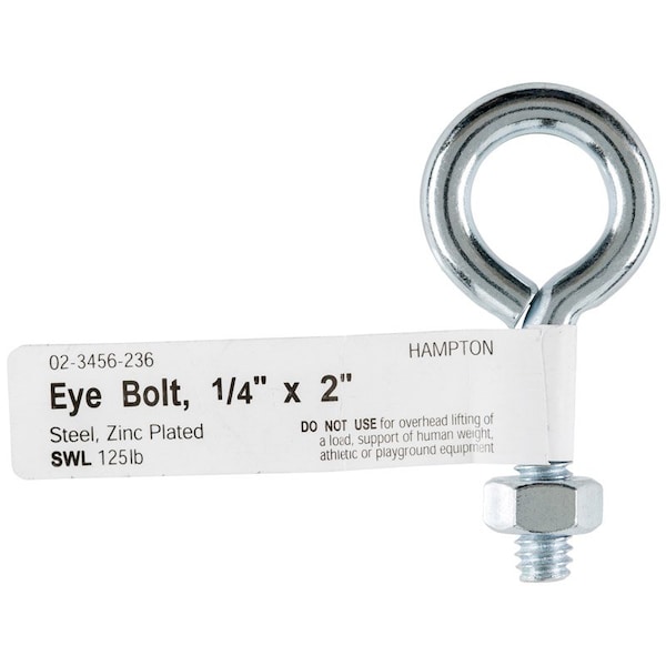 Hampton Eye Bolt 1/4", Steel, Zinc Plated 02-3456-236 - main